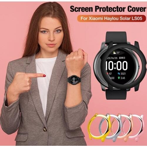 Protector Case For Xiaomi Haylou Solar LS05 Smart Watch, Protective Cover Tempered Glass Film,LS05 Screen Protector Cover
