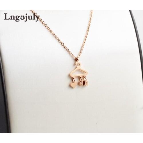 Women Necklaces Titanium Steel Hanger Pendant Necklaces For Women Anniversary Engagement Wedding Necklace Jewelry Gift Wholesale