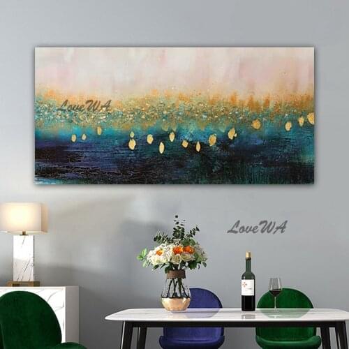 Gold Foil Textured 100% Hand-painted Abstract Oil Painting Latest Design Wall Hangings Artwork High Quality Canvas Wall Art