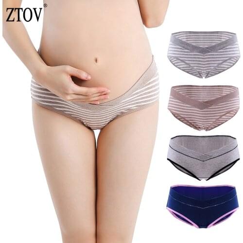 ZTOV 4Pcs/lot Maternity Panties Pregnancy Underwear Briefs Clothing For Pregnant Women Cotton Low Waist Panty Shorts Clothes XXL