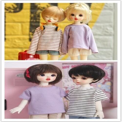 1/6BJD Stripe T-Shirt Yosd Trousers Pants 1/6Doll Outfit