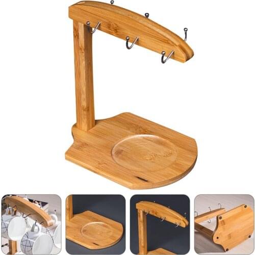 1 Pc Mug Storage Rack Wooden Mug Holder Coffee Cup Organizer Cup Hanging Rack for Decor Home Mug Cup