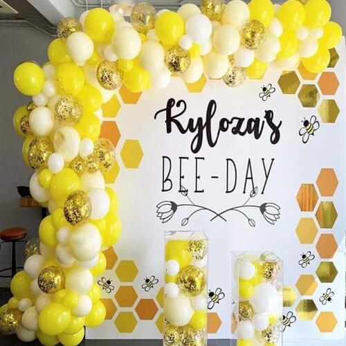 113pcs Yellow Balloons Chain Sunflower Lemonade Balloons Garland Arch For Wedding Baby Shower Holiday Birthday Party Decor
