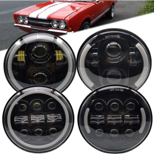 2X 5.75 inch 5-3/4'' Halogen to LED Headlights for Classic Car Muscle Cars Ford Cortina Capri Chevy Premier Statesman Kingswood