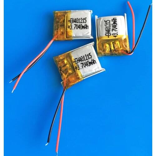 3 pcs 3.7V 40mAh 401215 li ion lithium polymer Lipo rechargeable battery for MP3 MP4 MP5 DIY bluetooth headset video pen