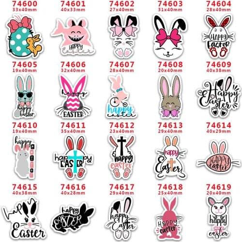 30 pcs Easter Resins Flatback for Hair Bows Planar Resin Crafts Custom Resin for DIY Phone Decorations PR74600