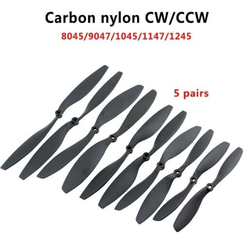 5Pairs 8045/9047/1045/1147/1245 Carbon Fiber Nylon Propeller CW/CCW Prop For RC Qudcopter UAV Drone VS APC Prop