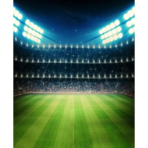 5x7ft Green Football Field Viewers Photography Backdrops Photo Props Studio Background