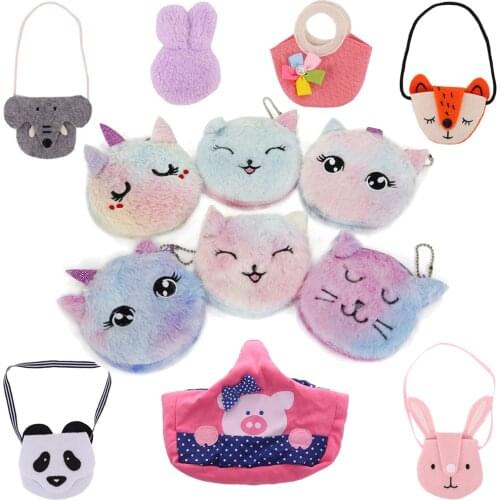 Unicorn Kitty Pony Doll Coin Purse Card For American 18 Inch Girl 43 cm Born Baby Doll Clothes Accessories Items,Our Generation