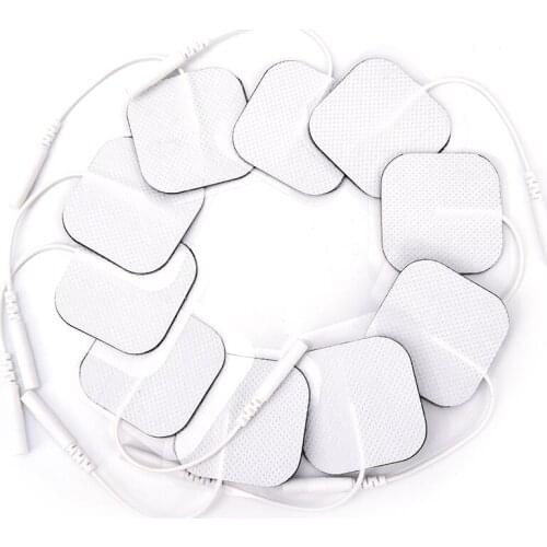 Electrode Pads Tens Electrodes for Tens Digital Therapy Machine Massager 10 Pcs 4*4cm Nerve Stimulator with 2mm Plug