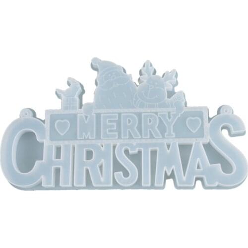 Christmas Letter Listing Decoration Mold Epoxy Resin Jewelry Mold Resin Casting Pendant Mold Suitable for Diy Crafts