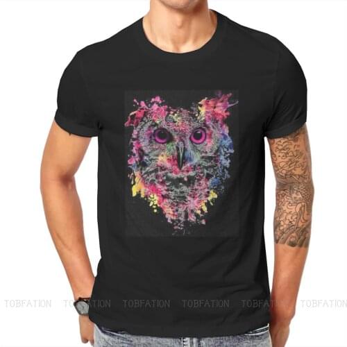 Owl Hip Hop TShirt Abstract Creative Tops Comfortable T Shirt Male Short Sleeve Gift Clothes
