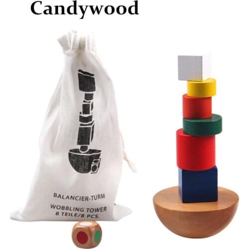 Wooden Geometric Blocks kids Balancing Game toys Montessori Learning Educational Toys For Children Family Game