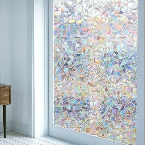 Hot Reflective Window Film Rainbow 3D Window Film Decor Privacy Static Clings Glass Sticker Self-adhesive Window Film Decorative