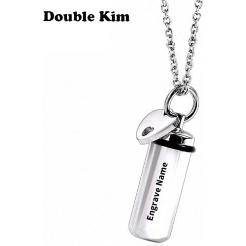 Classic Pill Pendant Necklaces DIY Engraving Name Date Stainless Steel Necklaces for Women Men Love Custom Jewelry Gift