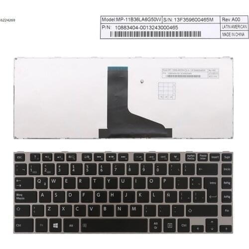 LA Latin Spanish Layout New Keyboard for Toshiba Satellite L800 L805 L830 L805D L840 L845 L840D L845D Laptop Gray Frame