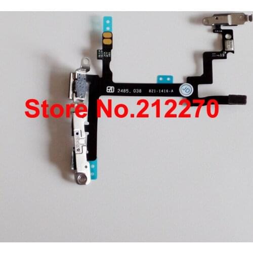 Power Button Volume and Mute Button Flex Cable With Metal Bracket For iPhone 5