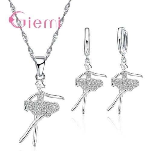 Hot Figure Earrings Necklace Crystal Jewelry Set 925 Sterling Silver Austrain Crystal Hoop Earrings Necklace Sets Hot Sale