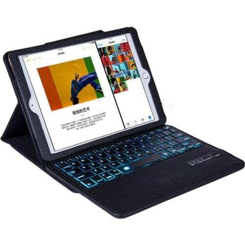 7 Colors Backlit Detachable Keyboard Litchi Leather Case for Apple iPad Air 3 10.5 2019 Bluetooth Keyboard for iPad Pro 10.5+Pen
