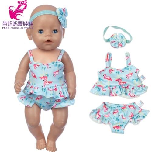 Reborn Baby Doll Summer Swim Suit 17 Inch Dolls Clothes Swim Wear Children Birthday Gifts