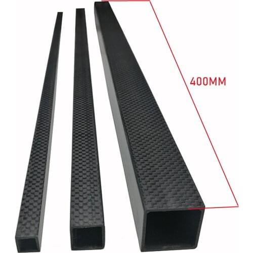 2 Pieces Of 400MM 3K Pure Carbon Fiber Square Tube With A Diameter Of 15mm For Remote Control Drone Accessories