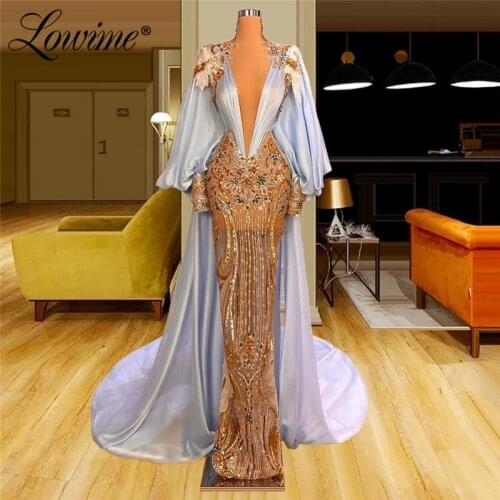 Lowime Illusion Evening Dresses Dubai Middle East Women Prom Party Gowns 2021 Couture Muslim Kaftans Arabic Celebrity Dresses