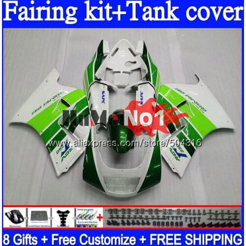 +Tank For SUZUKI RGV 250 VJ22 RGVT250 SAPC 1995 1996 97 98 White Green 91MC.153 RGV-250 VJ23 23 RGV250 95 96 1997 1998 Fairings
