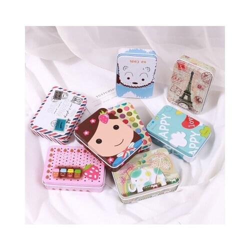 10/20/30Pcs Cute Small Size Metal Storage Box Mini Tin Jewelry Storage Box Zakka Girl Favor Household Lovely Iron Box