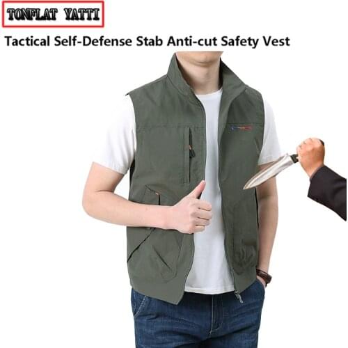Chaleco anticorte self-defense stab-proof vest cut tactico militar knife proof cuello anticorte invisible flexible clothing 5XL