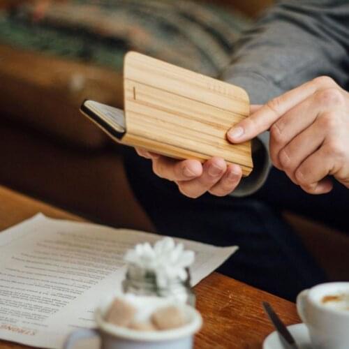 New Fashion Book Style Stand Function Real Bamboo Flip Leather Case for Samsung Galaxy S6 S6 Edge S7 S7 Edge