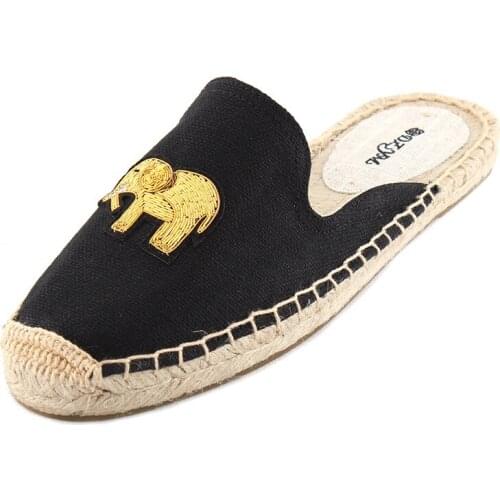 2019 new arrivel women summer slides flat espadrilles slippers