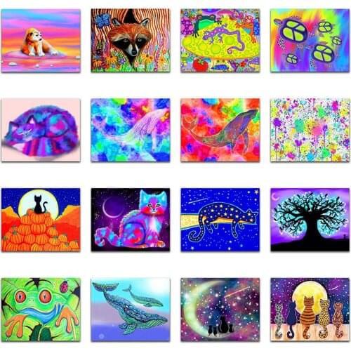Full Diamond mosaic Cartoon whale frog 5D Diamond painting Cross stitch animal tortoise cat Diamond embroidery colorful dog fox