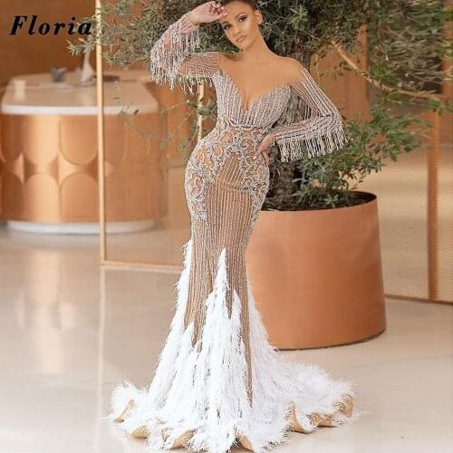Heavy Beading Dubai Evening Dresses 2021 Couture Dubai Train Prom Dress Red Carpet Dress Vestido De Festa Women Party Night Gown