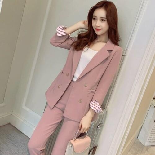 Spring suit two-piece Office Career Work Wear blazer set woman suits lady suit office pant suits for women suit women jacket