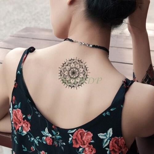 Waterproof Temporary Tattoo Sticker Mandala Black Flower tatto flash tatoo fake tattoos tatouage kit completo for girl women men