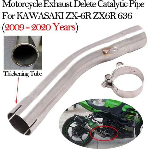 Motorcycle Exhaust Mid Link Pipe Catalyst Delete Eliminator Escape Enhanced For KAWASAKI Ninja ZX6R ZX-6R 636 ZX 6R 2009 - 2020