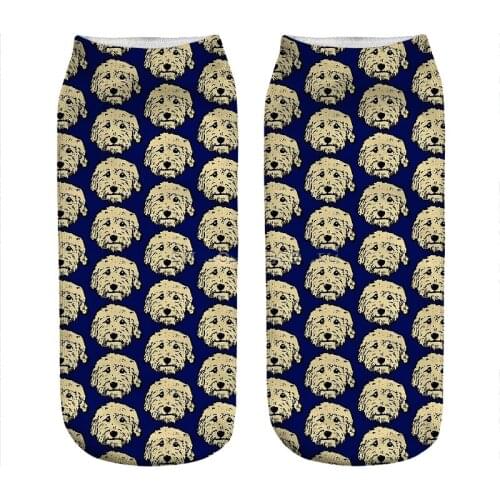 2021 Womens socks kawaii Black Labradoodle Printed Socks Woman harajuku Happy Funny Novelty cute girl gift Socks for women