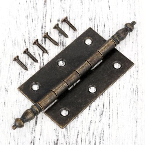 1pc Cabinet Hinges Decoration Antique Crown Head Hinge 127*76*44mm 6 Holes Jewelry Gift Box for Cabinet Furniture Accessories