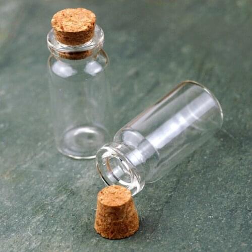 50X Glass Wishing Bottle Vials With Cork Clear Color 40MMX22MMX18MM Free Shiping