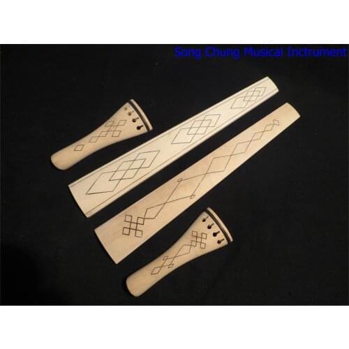2sets of dissimilar Baroque style nature maple 4/4 violin fingerboard /tailpieces
