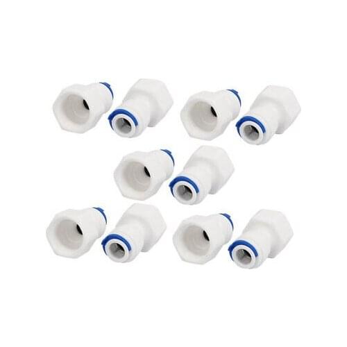 3/8" Push Fit Tube x M20 Female Thread Quick Connect 10pcs for RO Water Purifier