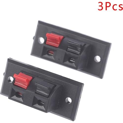 3Pcs/Set 2 Positions Connector Terminal Push In Jack Spring Load Speaker Terminals