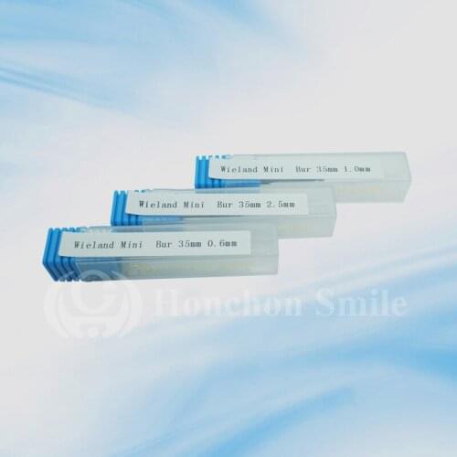 5pcs Wieland mini 35mm shaft 3mm Dental zirconia burs/ Dental PMMA, WAX burs/dental burs size 2.5/1.0/0.6mm