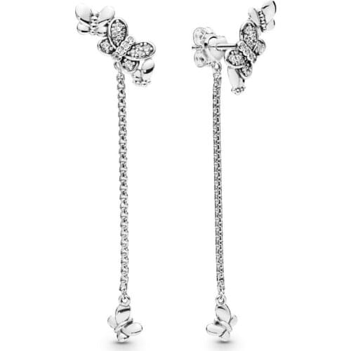 Baofu New 925 Sterling Silver Stud Ear Studs Dazzling But Messy Butterfly Aboriginal Ear Studs Lady Gift High Jewelry