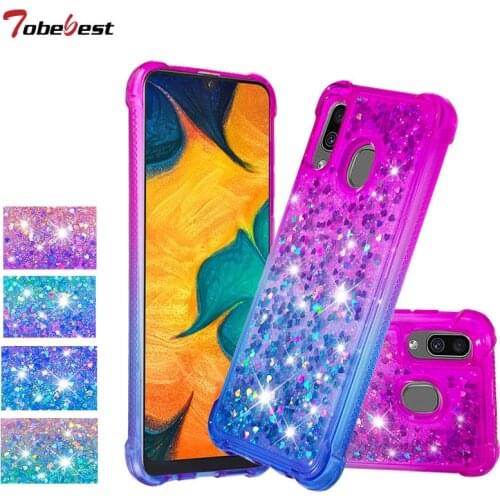 Anti-fall Liquid Glitter Case For Samsung Glaxy A10 A20 A30 A40 A50 A70 A10S A20S A10E A20E M10 M20 M30S Dynamic Quicksand Cover