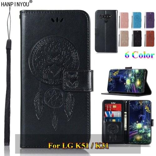 For LG K51 / K31 3D Pattern Owl Luxury Flip PU Leather Case Card Insert Slots Wallet Stand Cover