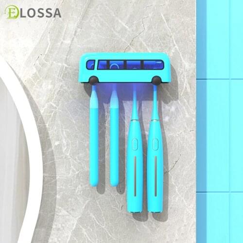 ELOSSA UV Toothbrush Holder Toothpaste Squeezer Dispenser Bathroom Toothbrush Sterilizer Household Bathroom Accessories Set