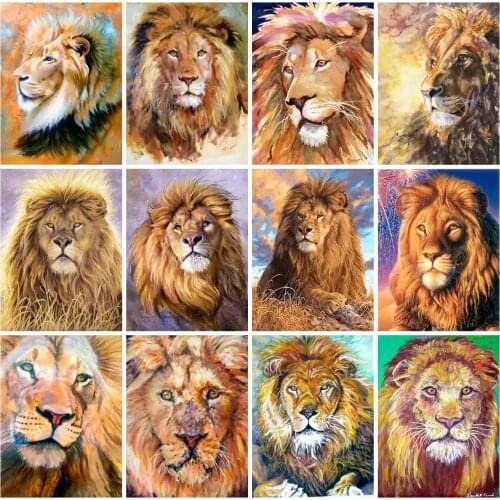 EverShine 5D Diamond Embroidery Lino Picture Rhinestones Diamond Mosaic Animals Cross Stitch Handmade Hobby Gift Wall Decor