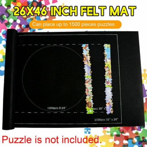 Faroot Jigsaw Puzzle Roll Storage Mat Puzzle Felt Saver For Up To 1500pcs 24*46‘’ Puzzle mat