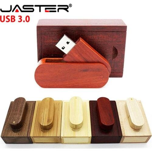 JASTER USB 3.0 4GB 8GB 16GB 32G 64GB Flash Drive Custom Logo Bean Red Wood USB Memory Stick Company Gift (1pcs free logo)